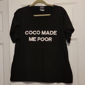 Black Graphic T-Shirt with White Text